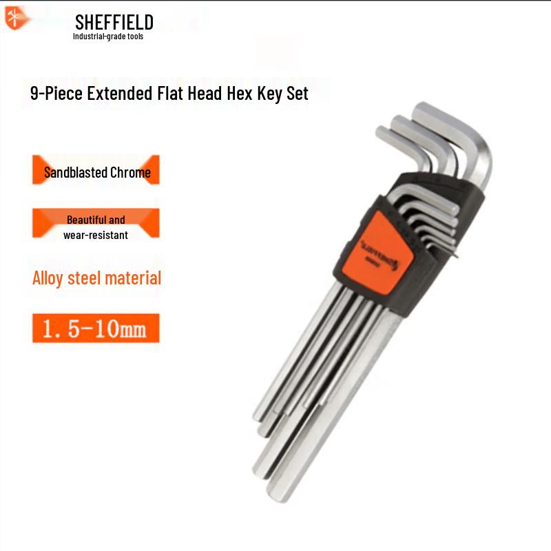 SHEFFIELD 9-Piece Metric Long Arm Hex Key Wrench Set