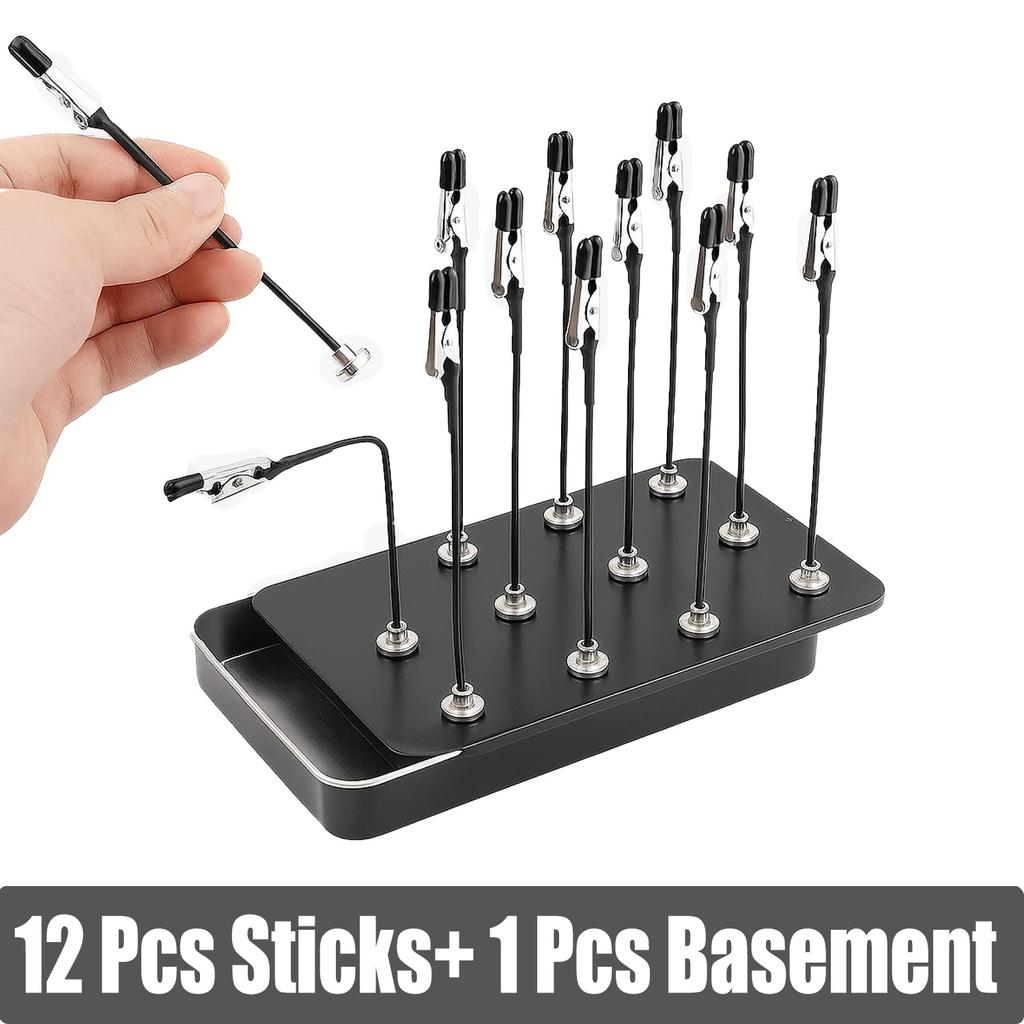12pcs Model Painting Stand Base Holder Magnetic Bendable Alligator Clip Extra Long Arms for PCB Soldering & Circuit Board Repair