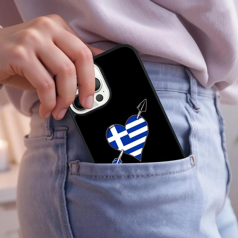 Greek Greece Flag Phone Case For iPhone 17 Air 15 16e 14 13 Pro Max Coque 12 11 Pro Max PLUS Cover