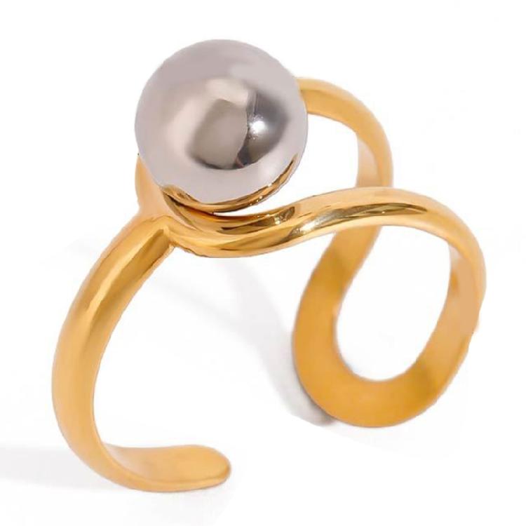 

Geometric Cut Out Design Adjustable Finger Jewelry Modern Stainless Steel Ring Lightweight Comfort Fit Accessory