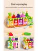 Kids' Educational Fruit & Veggie Vending Cart: Multifunctional Shape & Color Matching Toy with Pull-Along Radishes for Early Learning