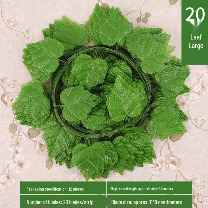 Artificial Green Leaf Grape Vine with Grape Leaves for Ceiling Decoration