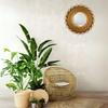 1 Pcs Round Spiral Shape Fiber Wall Mirror with Acrylic Golden Aesthetic Frame with Hook for Hanging