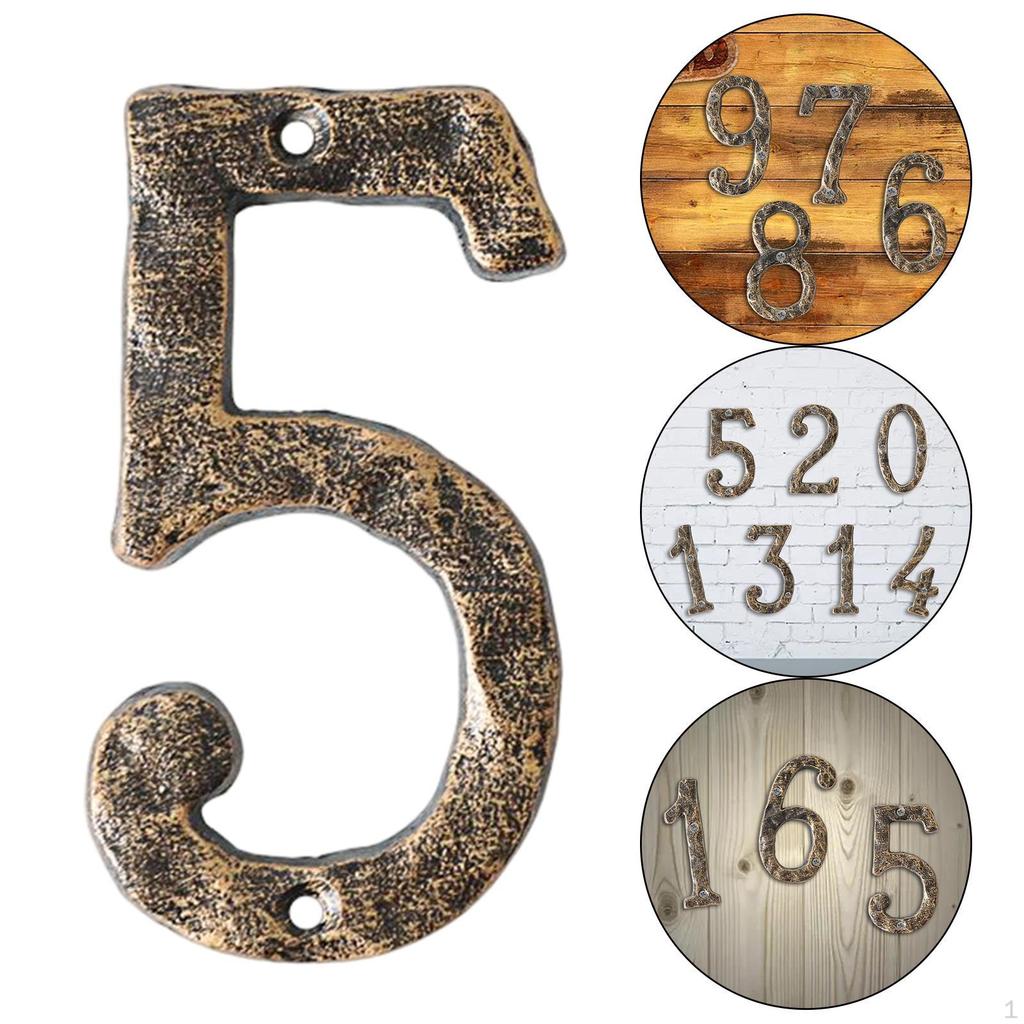 Home Number, Cast Iron Rustic DIY Crafts Mailbox Numbers Door Address Number for Various Digital
