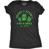 Damen Frank and Steins Bar and Grill T-Shirt Lustiges Frankenstein Halloween T-Shirt für Damen