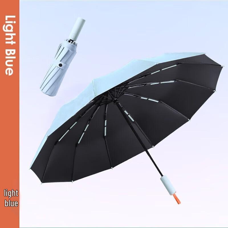 Red Leaf Automatic 3-Fold Sun/Rain Umbrella