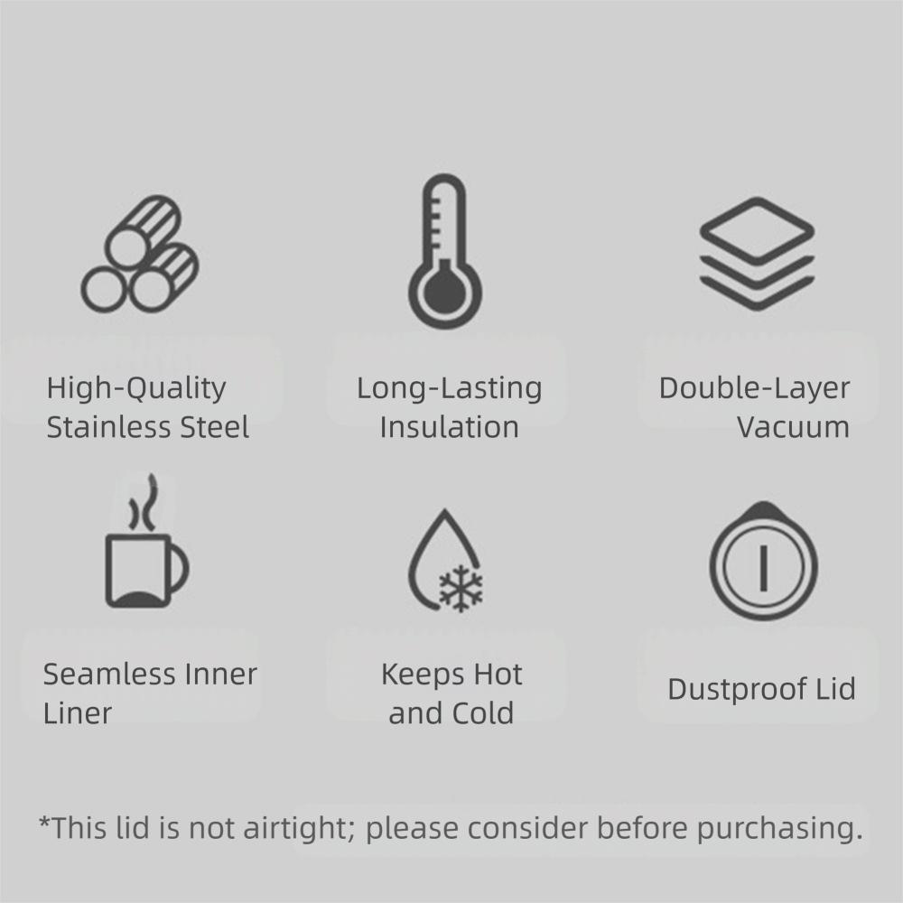 Double-Wall Vacuum Thermal Cup 500ML Sealed Water Cup Portable Insulated Coffee Mug  Home Use