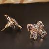1 Pair Ear Jewelry Gold Plated Anti-rust Jewelry Gift Shiny Bowknot Ear Clips for Clubs