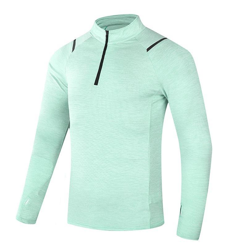 T-shirt Sportiva da Uomo con Mezza Zip, Collo Alto, Girocollo, Manica Lunga, Asciugatura Rapida, Nuova, Casual, per Esterno, Primavera e Autunno