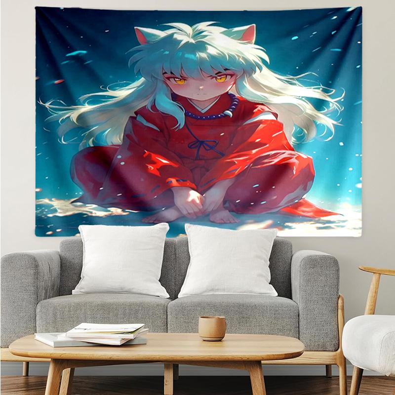 Inuyasha Tapestry for Bedroom Aesthetic Classroom Tapestries Wall Hanging for Living Room Dorm Office,Ideal Creative Gift