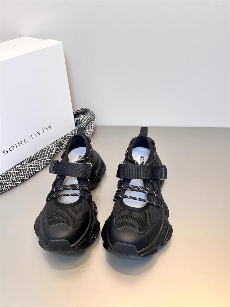 2025 Summer New Thick-soled Heightened Silver High-end Dad Shoes Women's Hollow Breathable Sports Mesh Shoes Sandals
