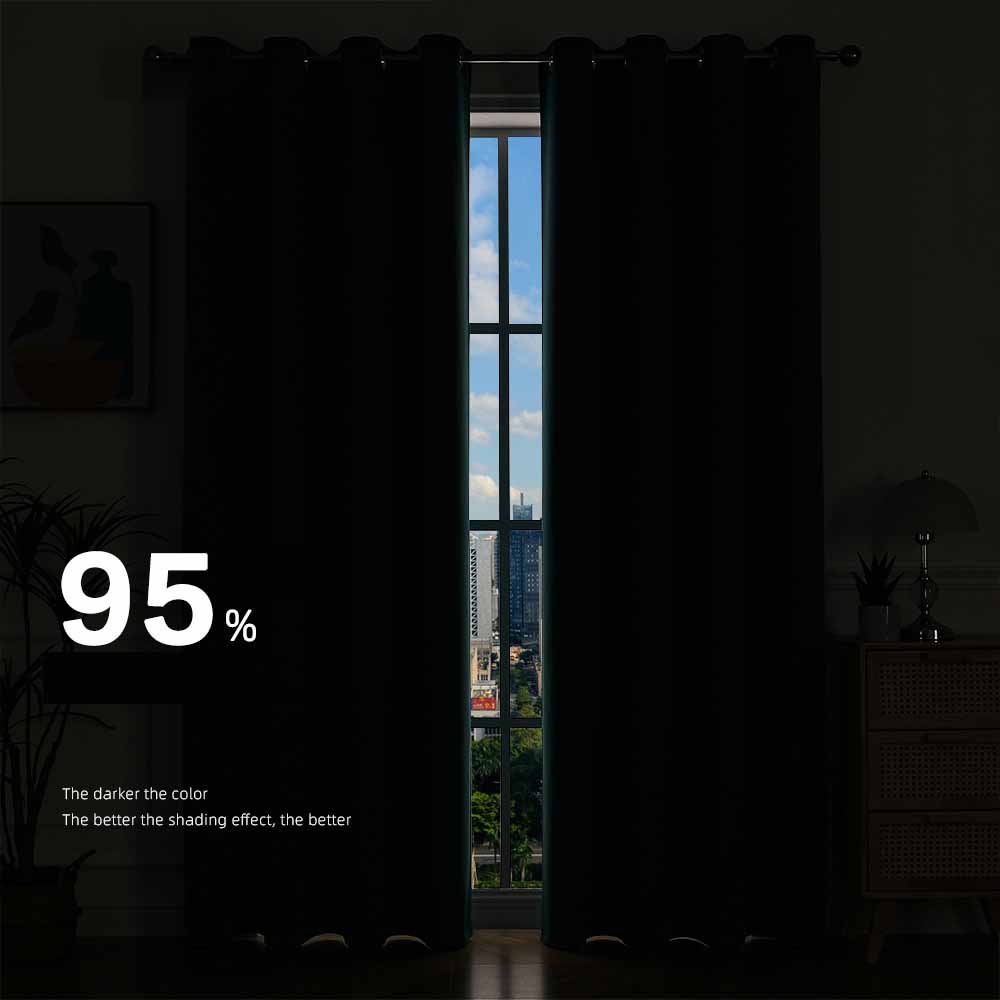 1PC Solid Color Thickened 95% Blackout Curtains High Precision Thermal Insulated Window Drapes Home Decor