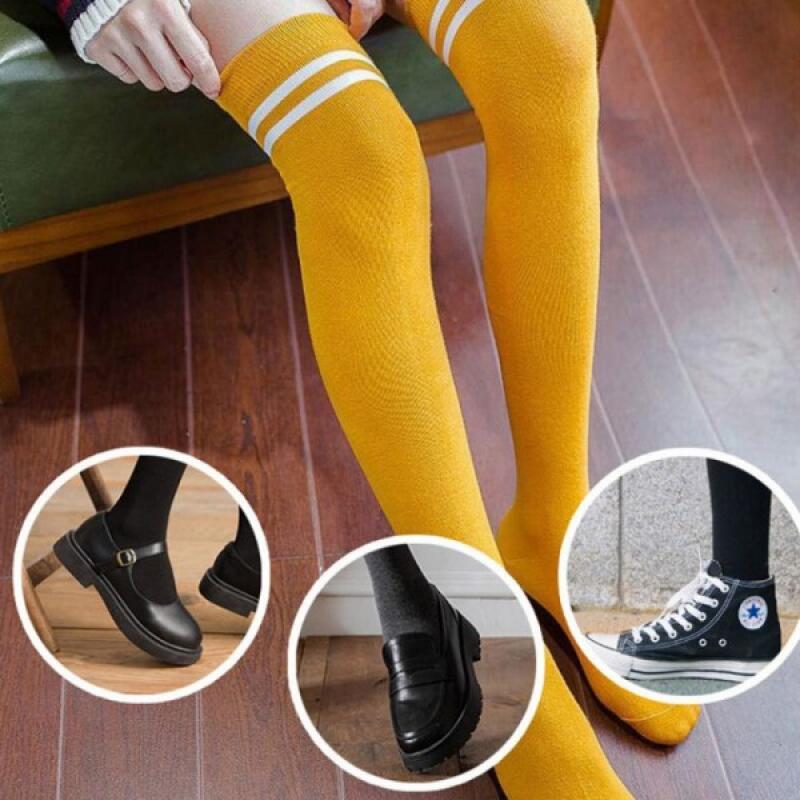 Over-the-knee socks, knee socks, fashion socks, golf socks, long socks Light gray