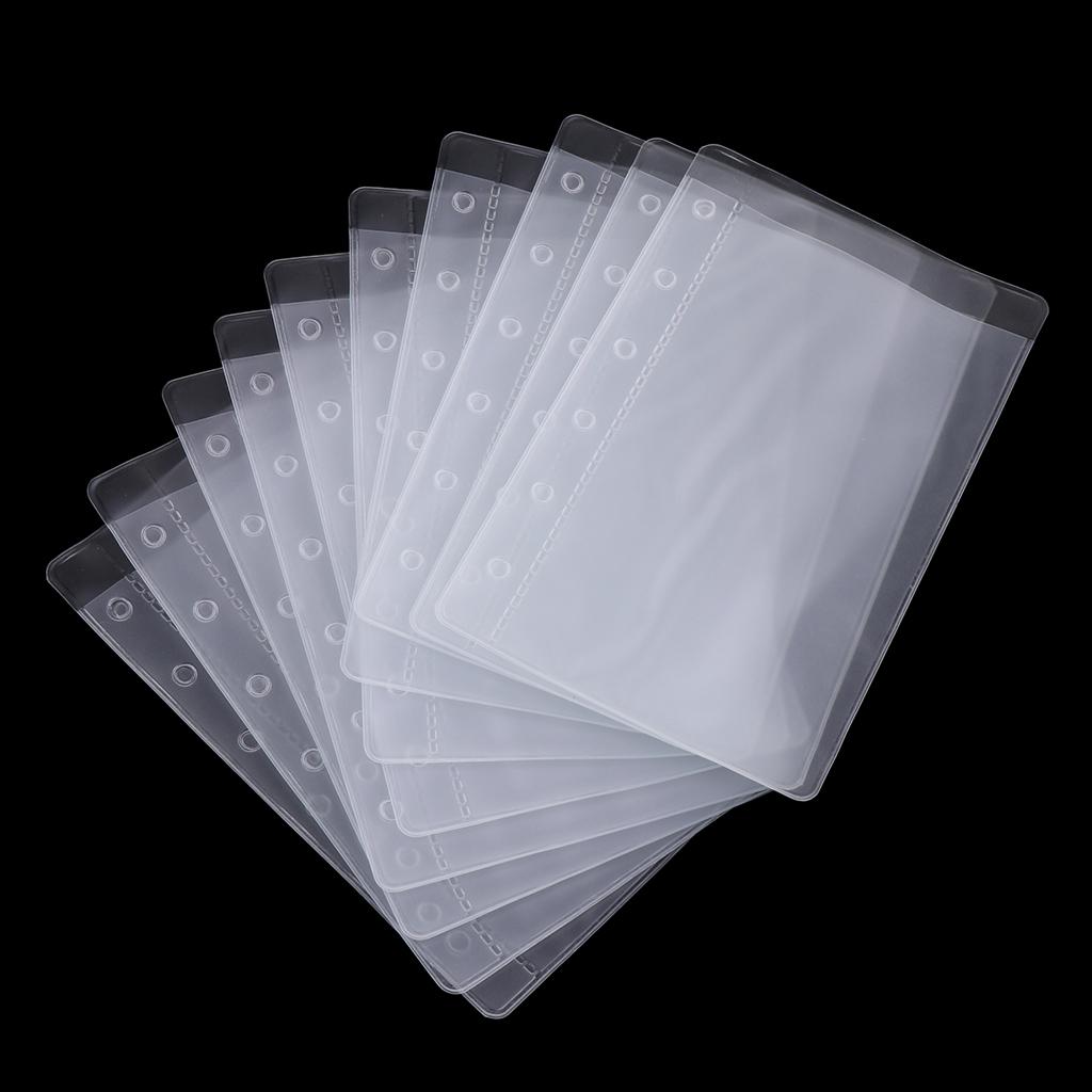 30-Pack A7 Binder Pocket 6 Holes Sleeves PVC Document Filling Bags Folders - Fit for