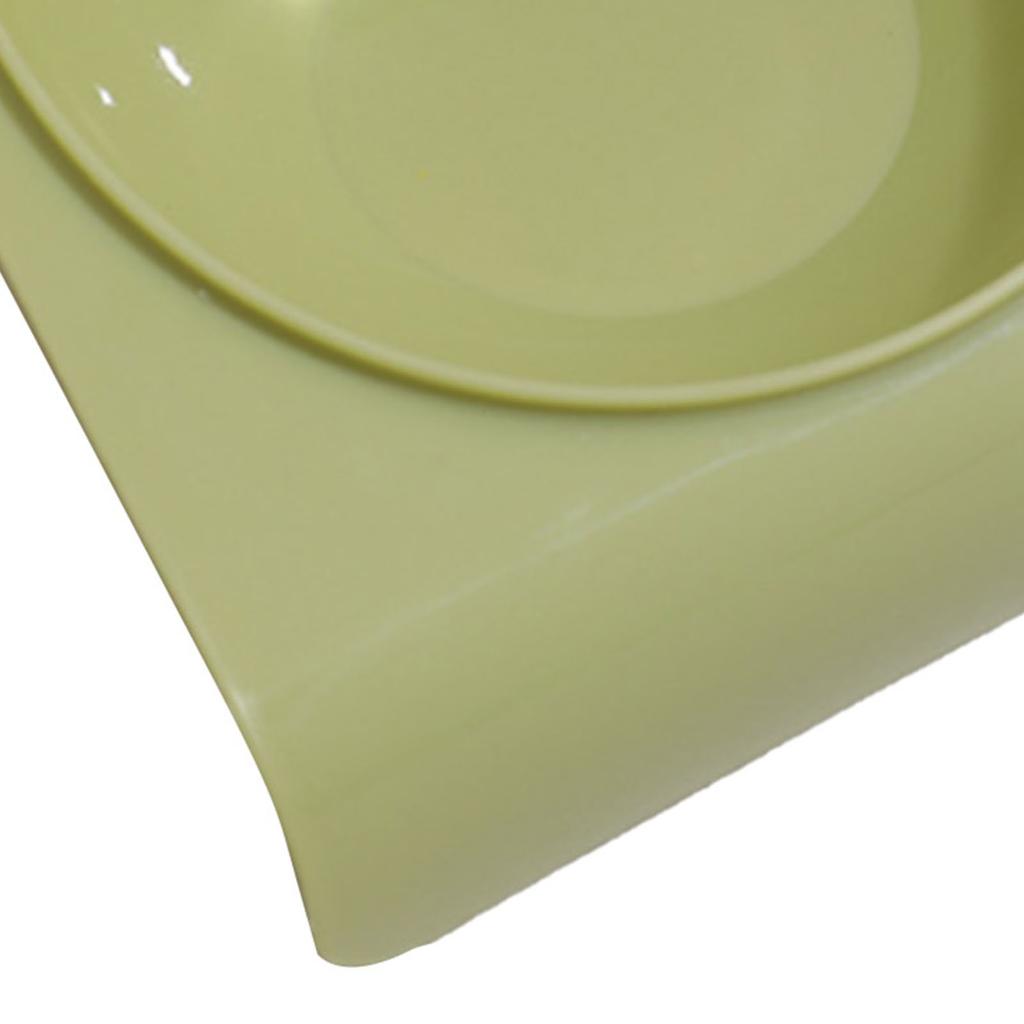 Cat Bowl Tilted Simple Style Refreshing Color Smoothly Odorless Plastic Pet Food Bowl Grass Green