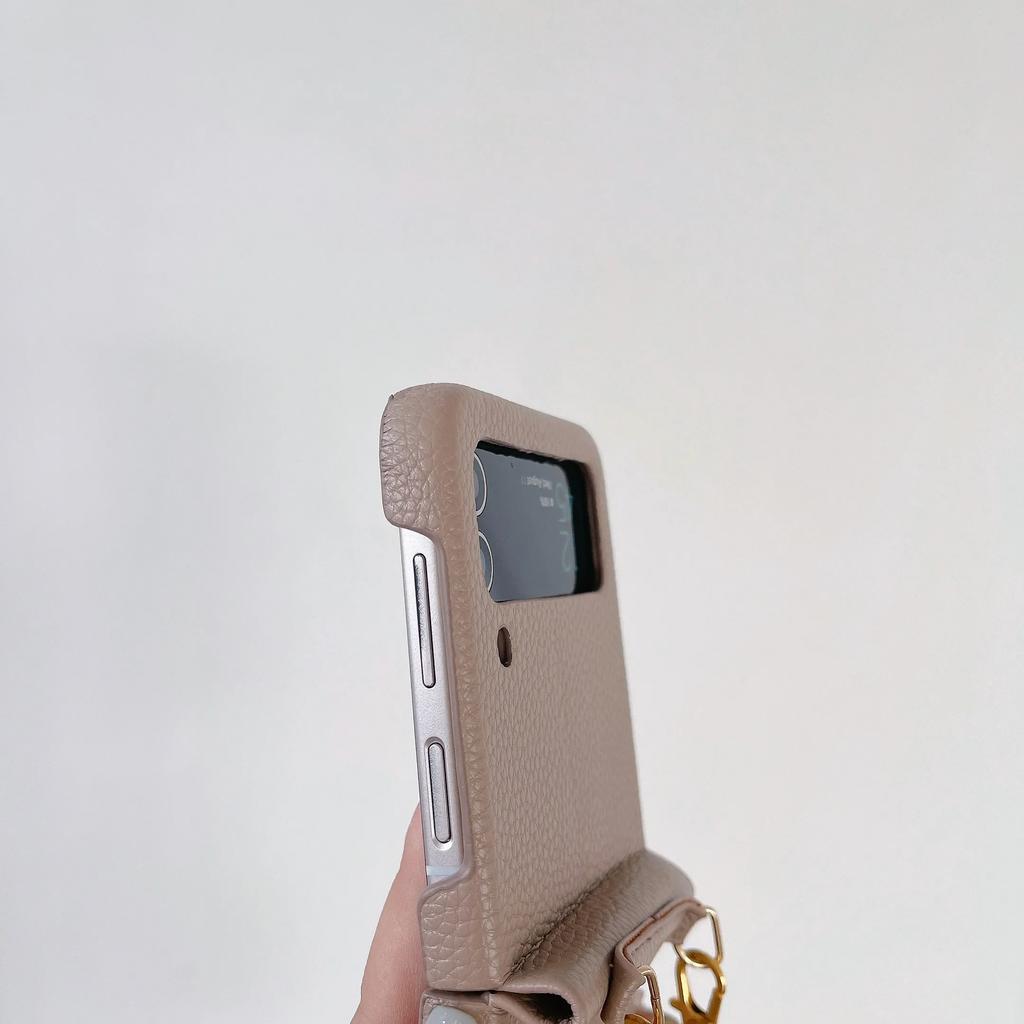 Crossbody PU Leather Phone Case for Samsung Galaxy Z Flip 6 5 4 3 Flip6 Flip5 Flip4 Flip3 5G Protective Shockproof Cover