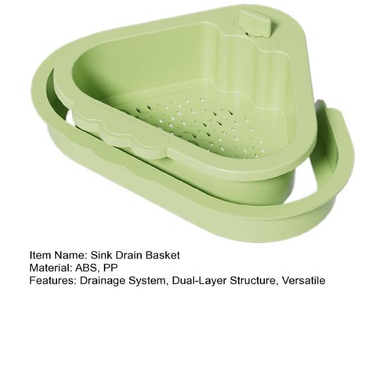 Sink Drain Basket with Fine Mesh Touchless Garbage Disposal Double-Layer Structure Sink Drain Filter Kitchen Tool