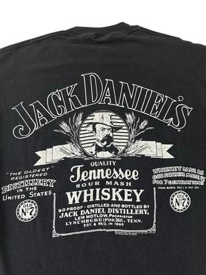 Vintažiniai Jack Daniels marškinėliai vyriški XL 90-ųjų reklaminiai viskio dvipusiai JAV