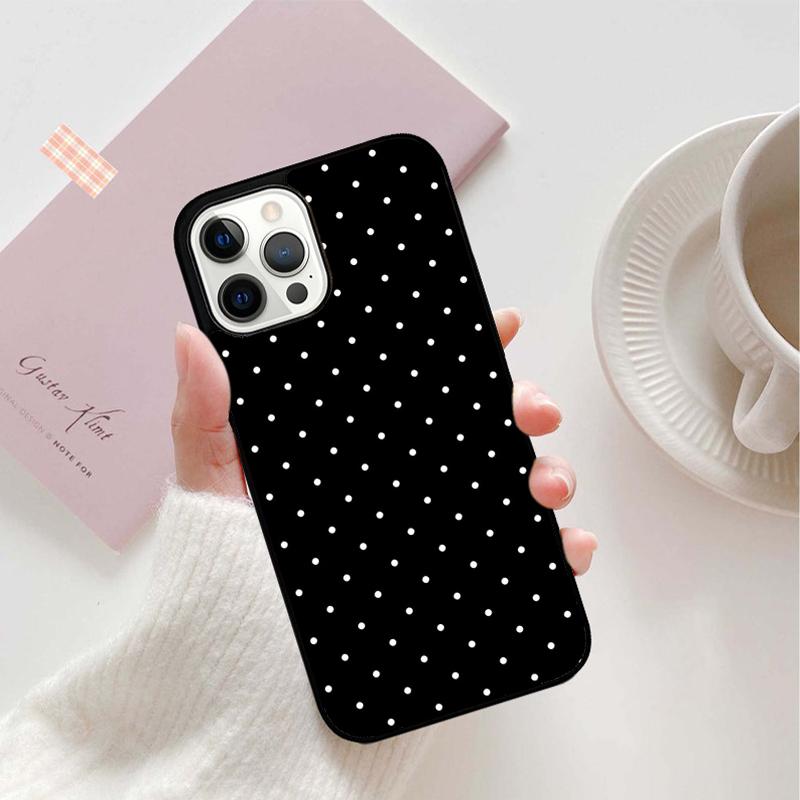 Black And White Polka Dot Mobile Phone Cases Cover For iPhone 17 Air 16 15 14 12 13 11 Pro MAX Apple Plus SE2020 Coque