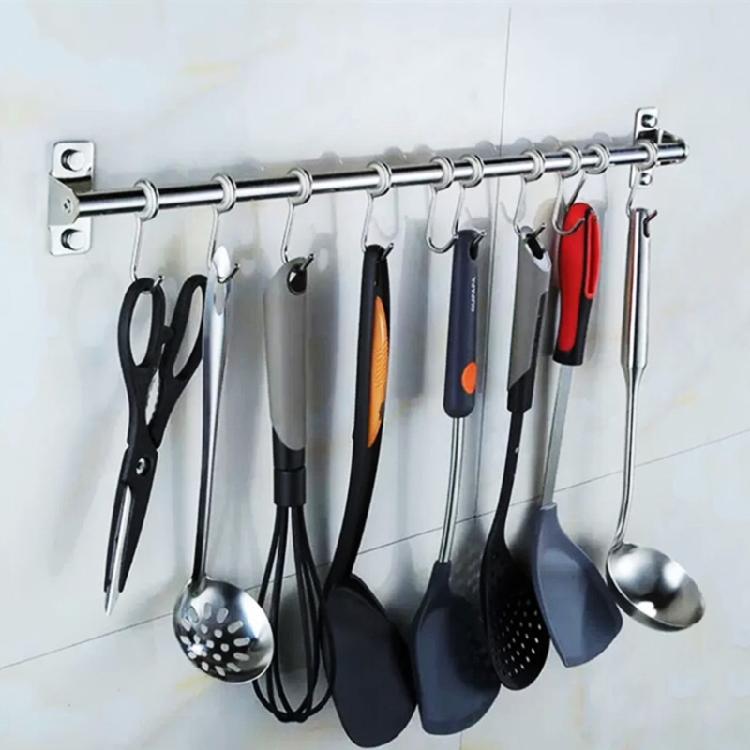Stainless Steels Wall Mounted Hangers Efficient Clothes Storage Rack Coat Hook with Removable Hook Bathroom Supplies
