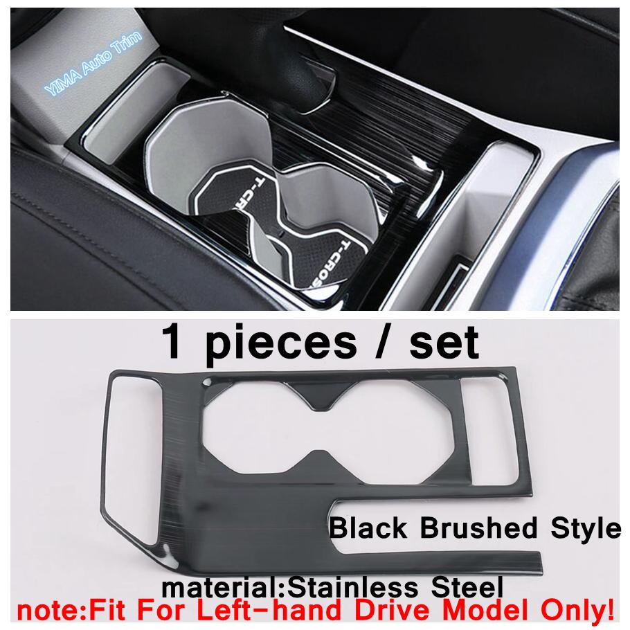 Car Water Cup Gear Shift Panel Decor Cover Trim Stainless Steel Accessories For VW Volkswagen T-Cross