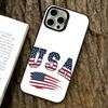 Artistic American Flag  Phone Case For iPhone 17,16,15,14,13,12,11 Plus,Pro Max,XS,Colored Silver Plated Inside Cover