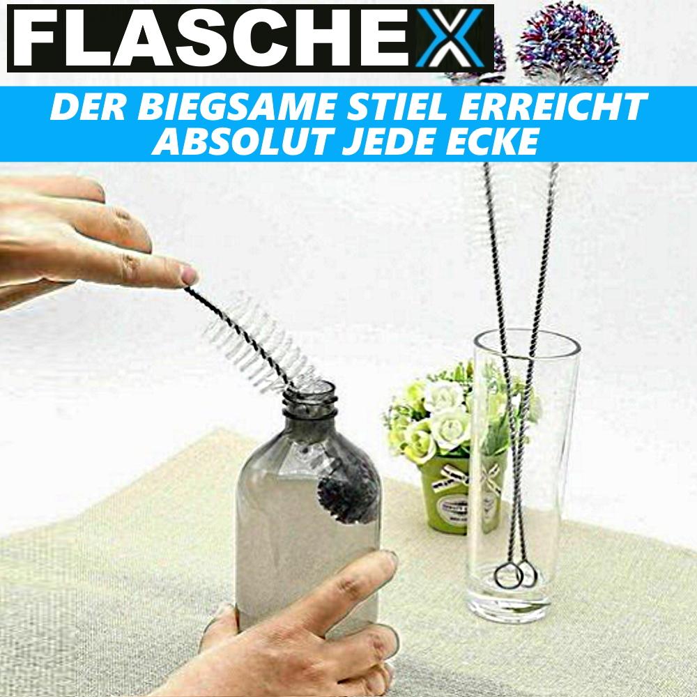 FLASCHEX Universal Bottle Brush Set of 3 Glass Bottle Cleaner Sodastream Long
