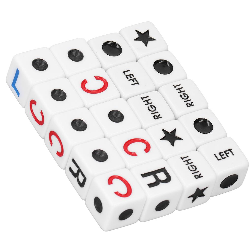 20pcs Left Right Center Dice Plastic Funny Portable Interactive Playing Game Dice for Party Travel