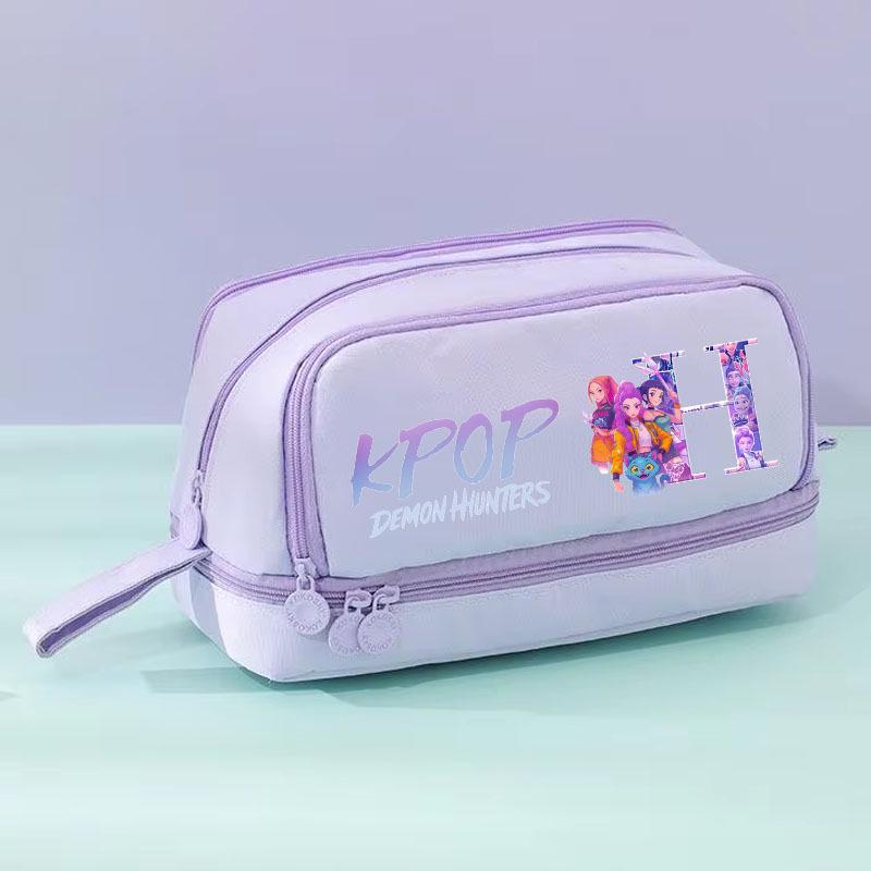 Demon Hunter Girls Team Pencil Case: Large Capacity, Cute Stationery Box for Primary Students
