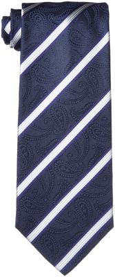 [Hiroko Koshino Homme] Necktie, Paisley Stripe Pattern, 003254-20000-4902 01 Navy Base, Gray Stripe, FREE