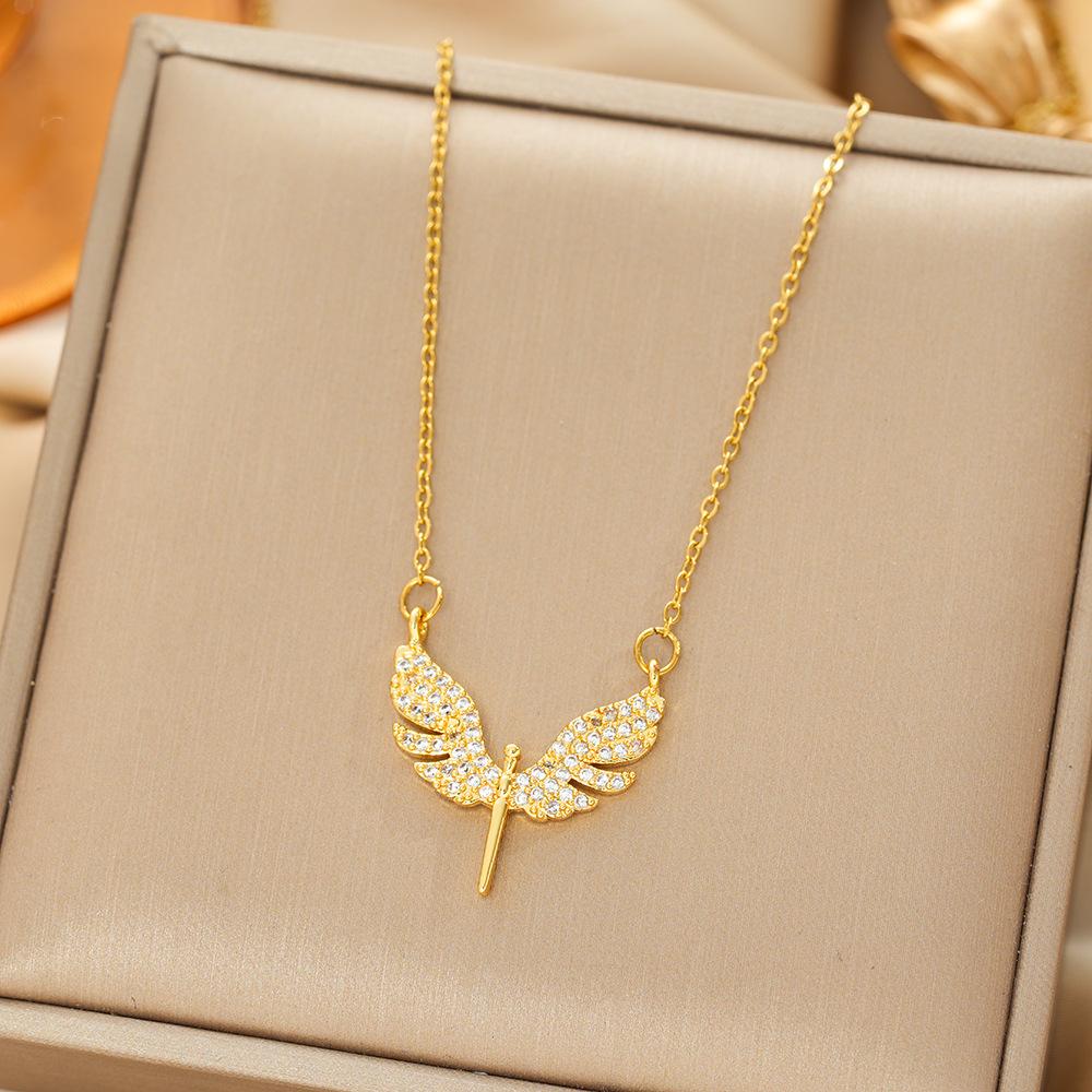 Titanium Steel Necklace For Women Elegant Simple Fashion Zircon Collarbone Chain Light Luxury Niche Jewelry