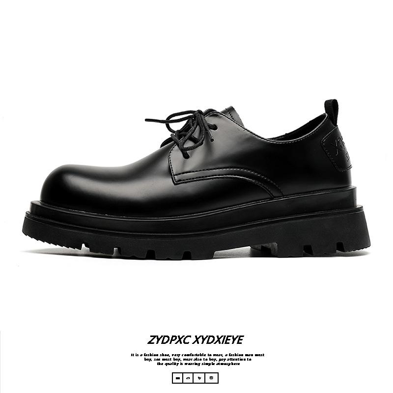 Derby shoes men's shoes big head leather shoes 2024 new spring and autumn platform groom wedding ins trendy shoes 59257-E