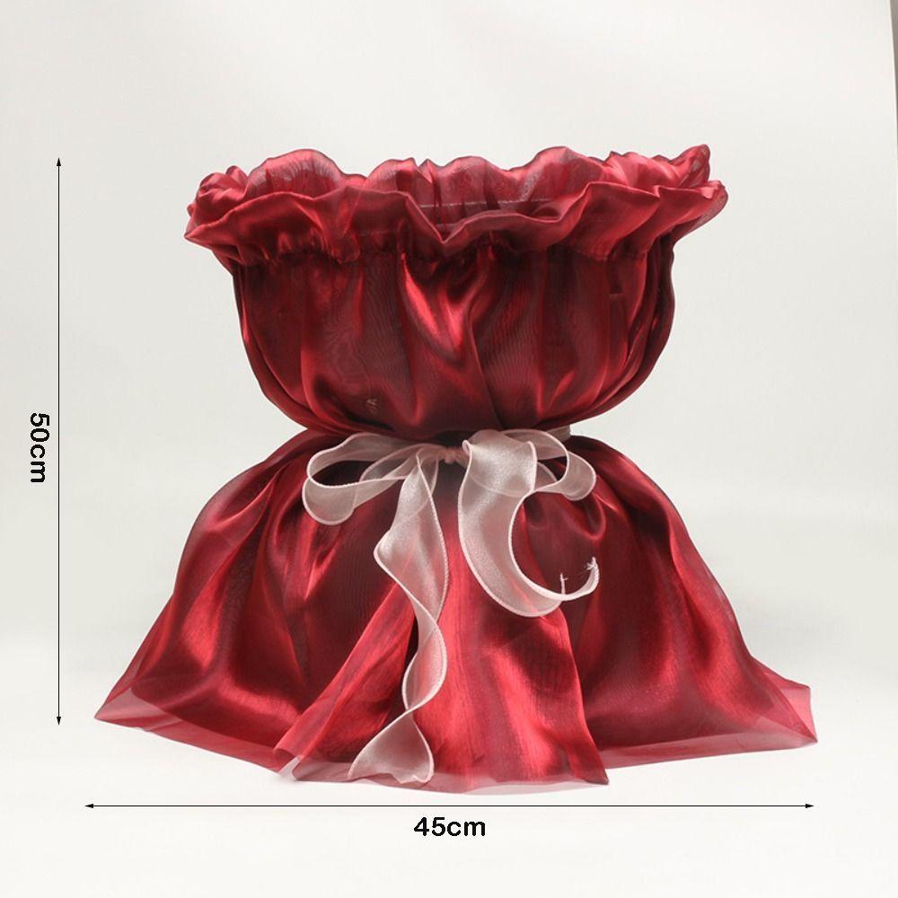 50×45 Cm Flower Wrapping Paper Silk Tulle Elastic Trim Bouquet Wrapping Paper Pearl Silk Floral Yarn Silk Flower Wrapping Paper