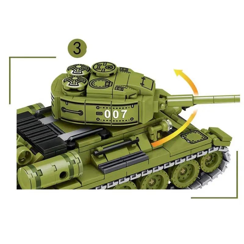 Creative Building Blocks Soviet KV-2 Heavy Tank 3D Three-dimensional Model Boy Puzzle Assembly Children's Military Armore Toy