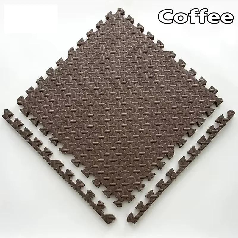6PCS Sports Gym Mat Protection EVA Leaf Grain Floor Mats Yoga Fitness Non-Slip Splicing Rugs Thicken Shock Room Workout 30*30cm