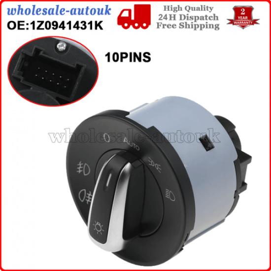 Headlight Fog Light Lamp Control Switch 1Z0941431K Fits Skoda Octavia II 2004-13