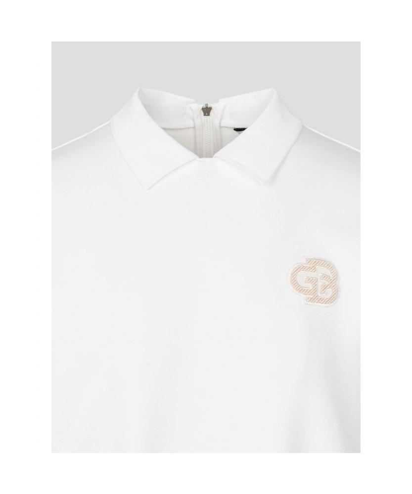 Beanpole Golf Women'S Woven Mix Blouson Fit Long Sleeve T-Shirt Ivory