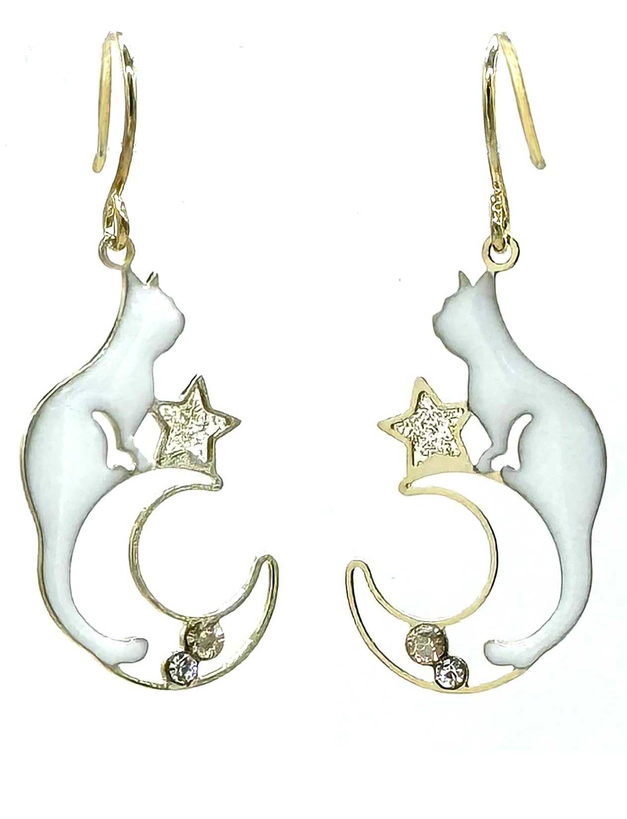 

Shop Titanium Moon Star Asymmetrical Metal Made in White Cat acc25 Crescent Moon WH [Jewelry M] Women s Earrings, Post, Accessories, Hypoallergenic,