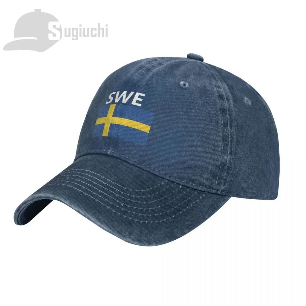 Sweden Flag With Letter Washed Cotton Cap Gorras Snapback Caps Baseball Dad Outdoors Travel Sun Hats Casquette