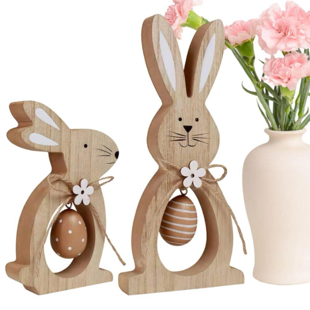 Wooden Material Wood Easter Decoration Festive Design Wooden Easter Decor  Party Decorations