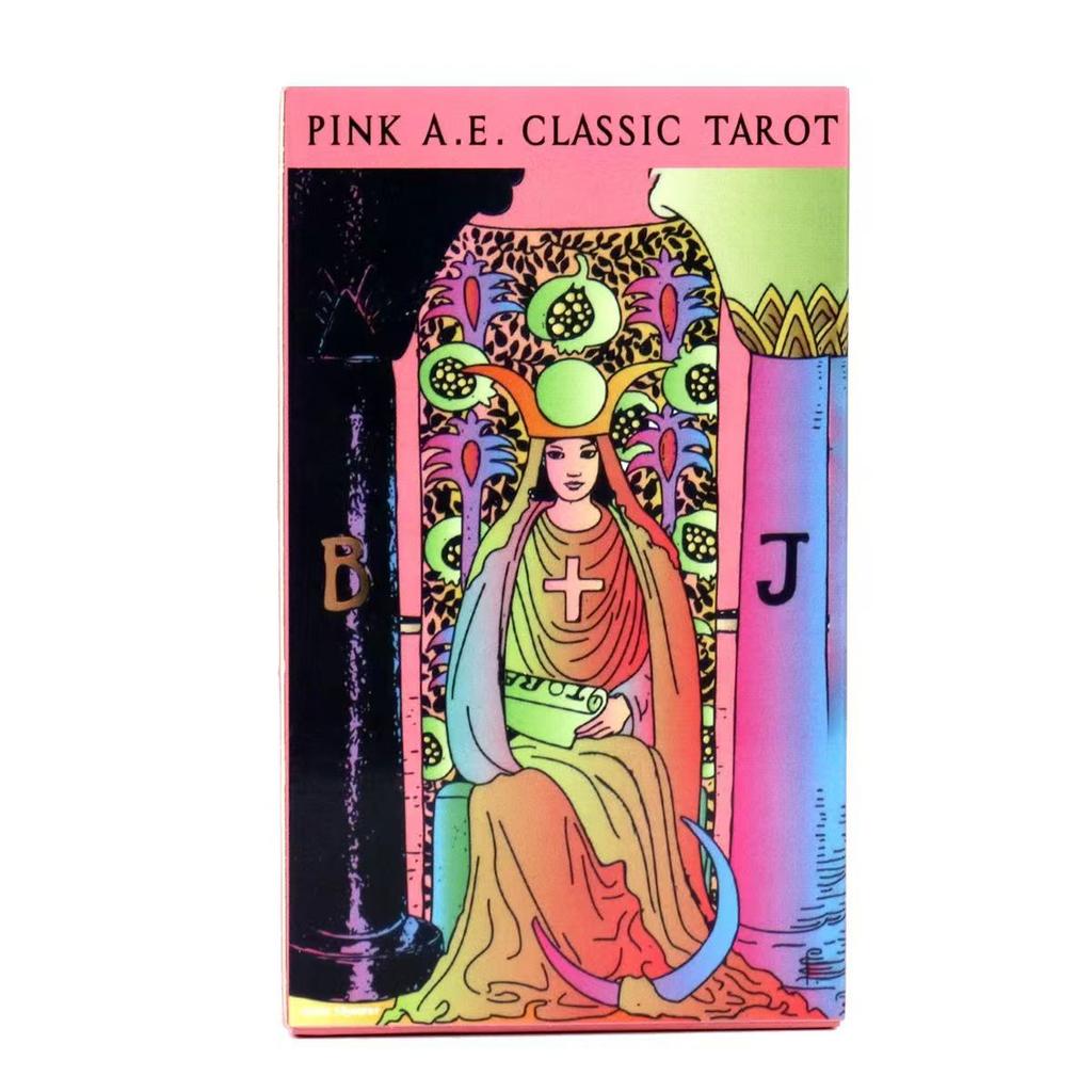 10.3*6cm Pink A.E.Tarot Deck 78 Classic Tarot Cards for Beginners Rider Tarot System Pocket Size