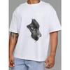 Baumwoll-T-Shirt Weißer Panther Tierdruck Freizeitkleidung für Männer