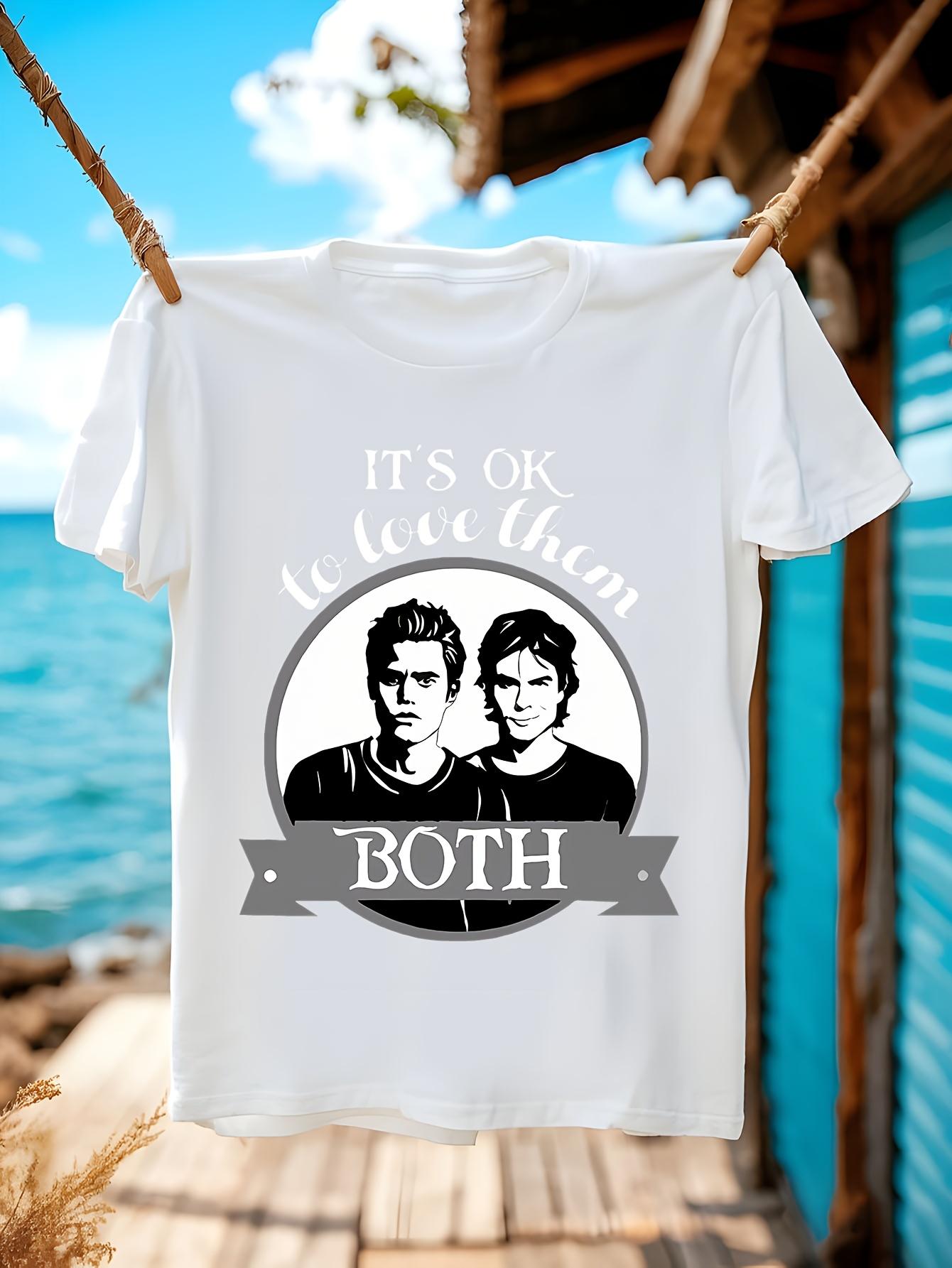 TVD Its OK to Love Them Both Damon Stefan Graphic Tshirt ... XXXXL