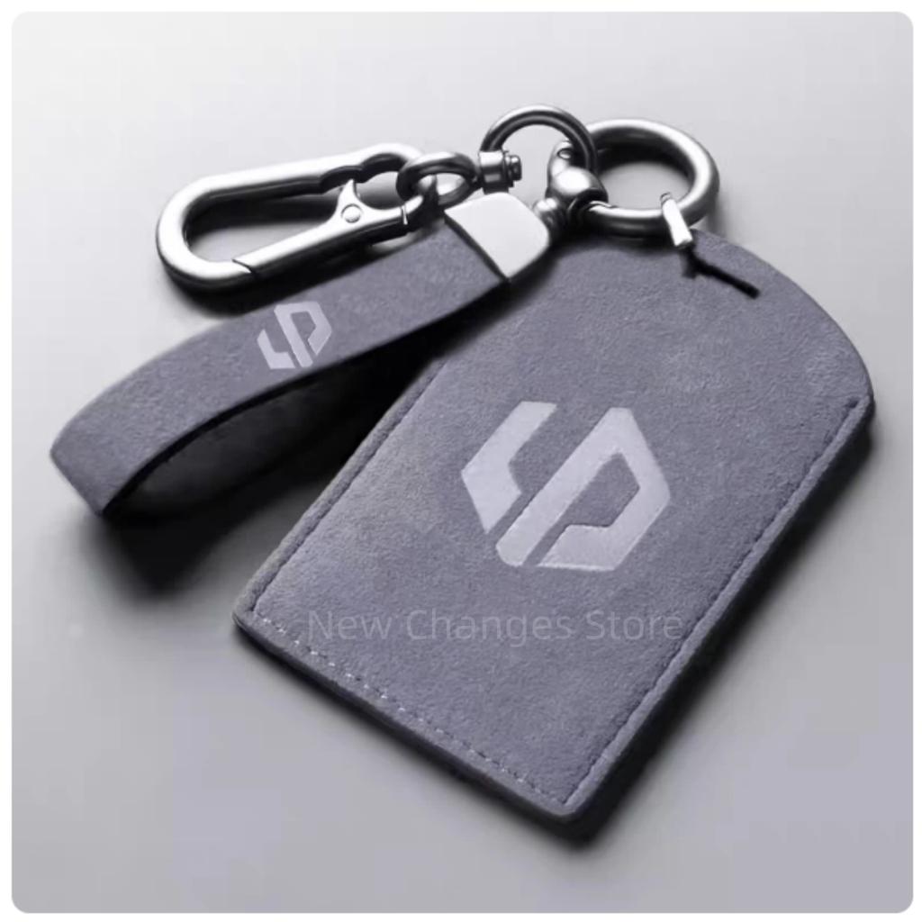 Original Car Color Leather Key Case Cover Fob For Leapmotor B01 B10 Car Keyless Remote Key Card Kit Protector Accessorie