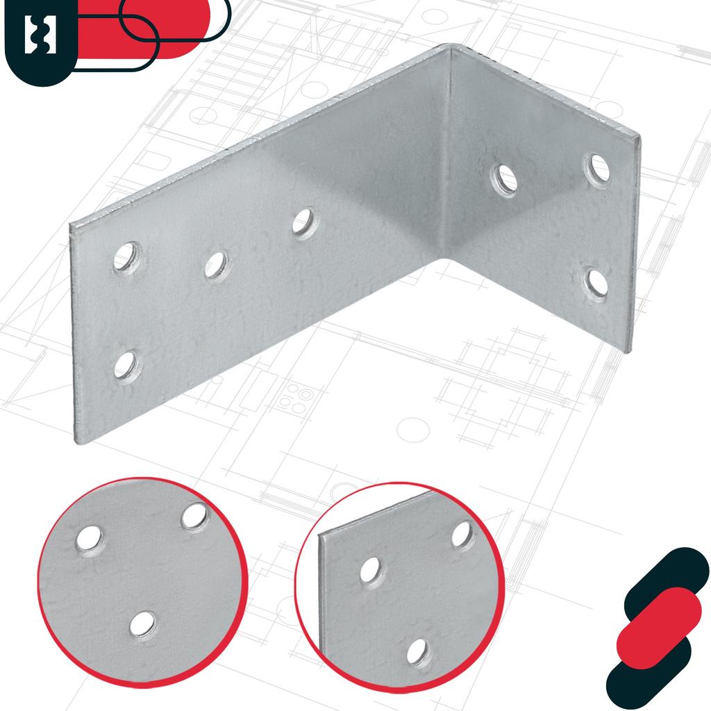 Carpenter's Angle, Construction Connector, Galvanized Steel, 40 X 80 X 40 MM