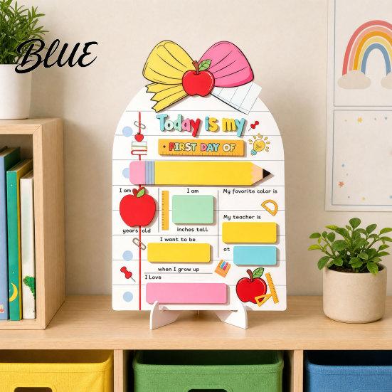 Campus Style Sign Personalized First Day of School Wooden Sign Reusable Erasable Back to Board Cute Classroom Decor Keepsake Memory Tracker