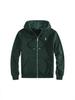 Men's Embroidered Polo Horse Zipper Hoodie - Spring/Autumn Solid Color Plus Size Cardigan
