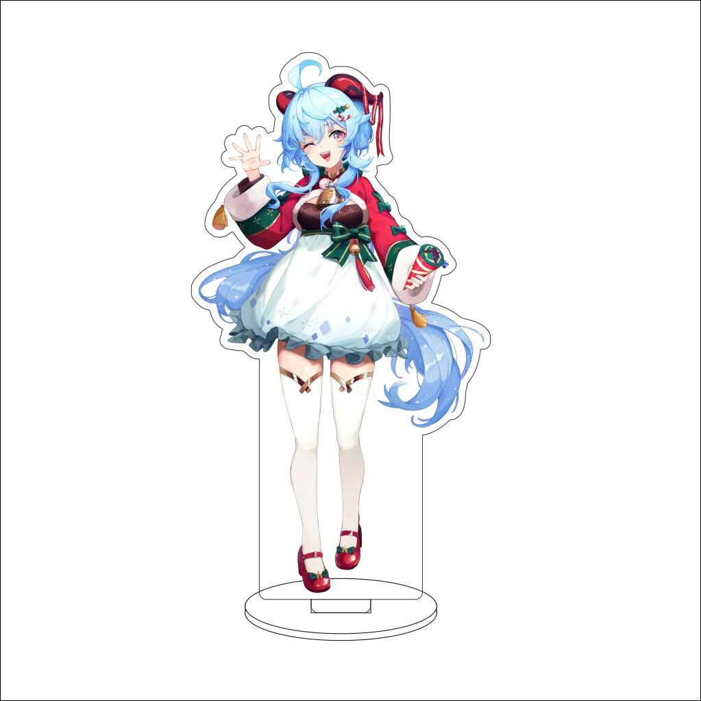 16CM Anime Genshin Impact Figure Stand Model  Ganyu Cute Desk Decor Standing Sign Gifts