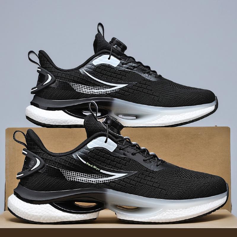 Sports men's shoes 2025 summer new full palm air cushion running shoes direct supply thick-soled non-slip shock-absorbing basketball shoes