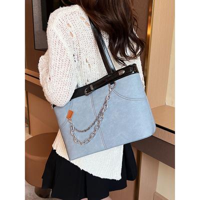 Commuter Large Capacity Bag Female New Popular All-Matching French Style Single Shoulder Tote Pack Fashion Student Handbag